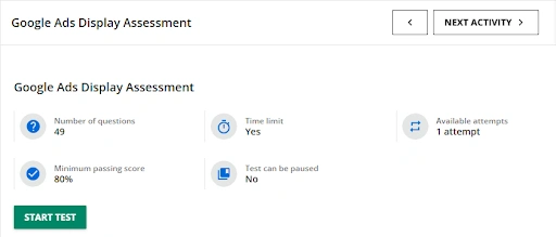Google Ads Display Assessment
