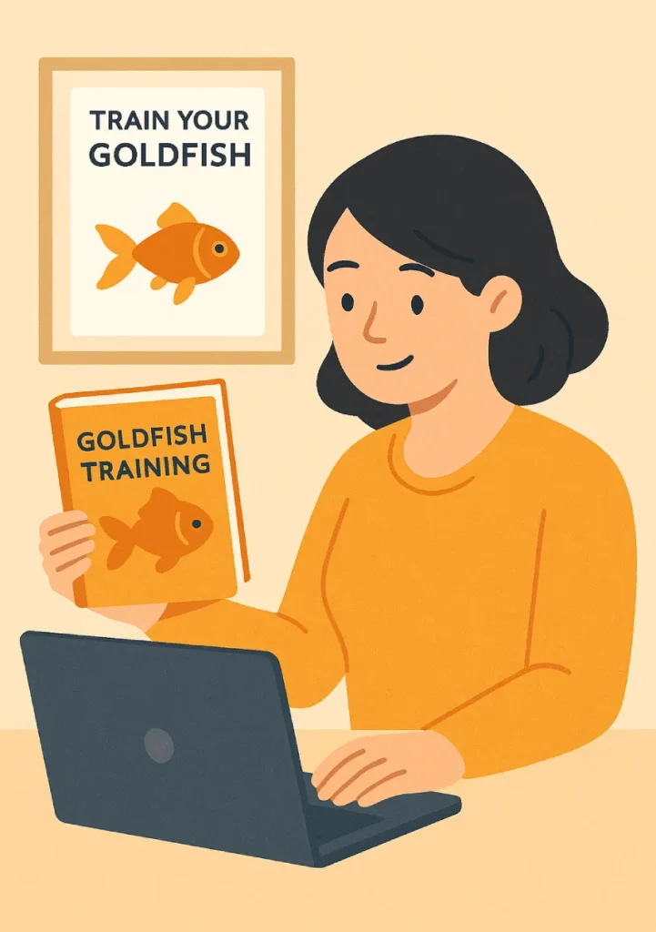 Amy has created a new brand for her company's goldfish training materials. She knows that other companies train goldfish and it is a popular sport, but realizes that it is a niche market. She wants to use a Google Display Ads campaign to build awareness for her new brand. Which Google Display ad targeting option can help Amy with her goal of creating awareness within her niche market? 3 Illustration of a young business owner celebrating successful niche marketing using Google Display Ads Custom Affinity audience targeting.