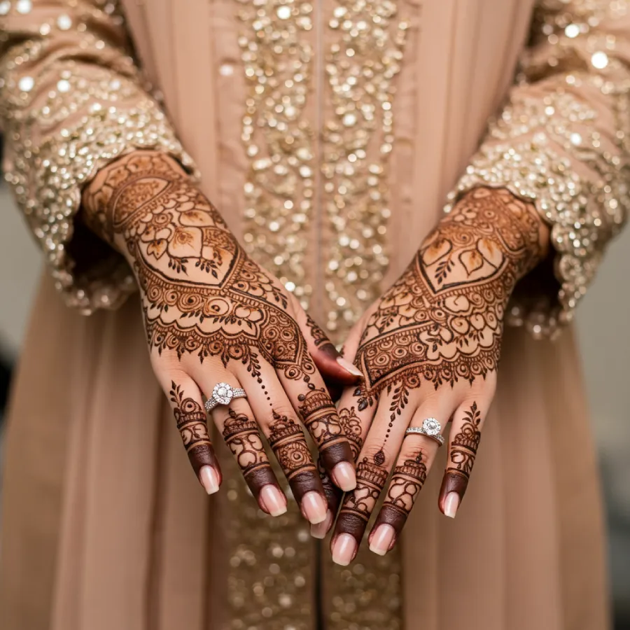 Decorative Mehndi Hands With Trending Viral Mehndi Quotes For Instagram 2025