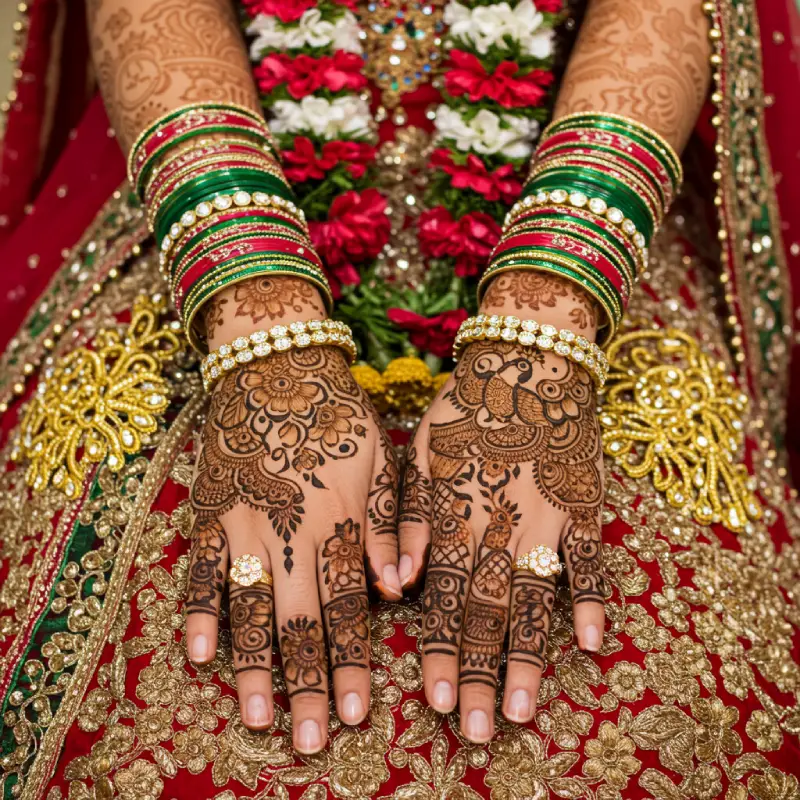 The Most Viral Mehndi Quotes for Instagram in 2025 2 Decorative Mehndi hands with trending viral Mehndi Quotes for Instagram for 2025