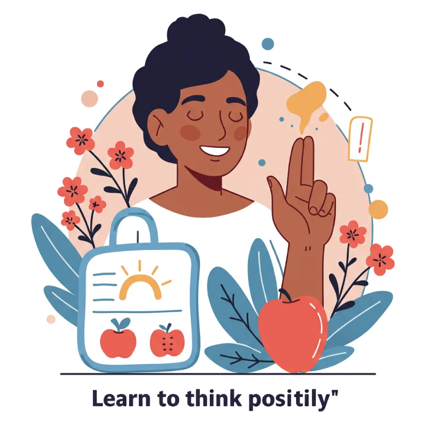 What Are the 10 Best Skills for Success? 2 Uplifting image conveying optimism, mental and physical well-being, with a joyful person and abstract positive thoughts.