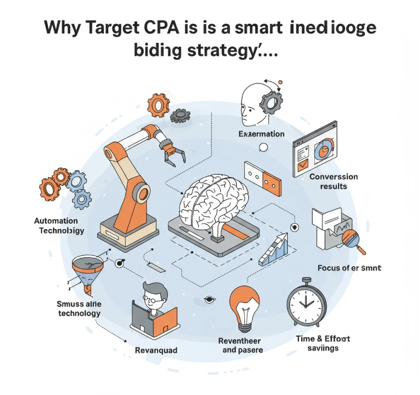 A business owner wants to use Google Ads to advertise their website. They’re considering using one of the available Smart Bidding strategies that Google offers. Which of the following is a Smart Bidding strategy? 3 Visualizing Target CPA benefits: automation, smart technology, focus on conversions, and time savings in Google Ads.