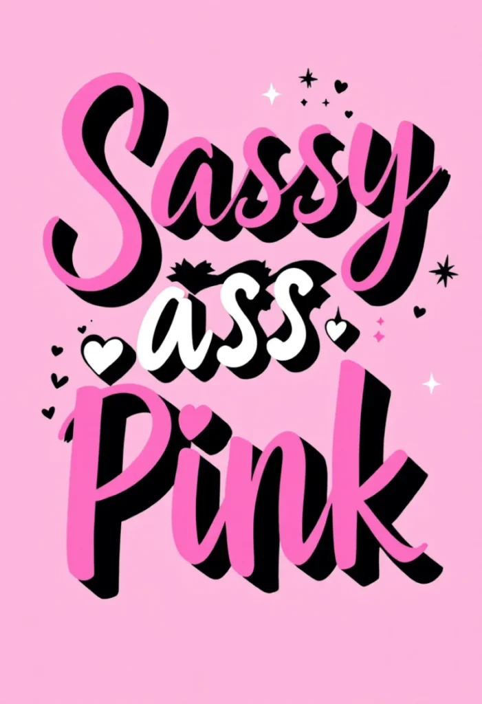250+ Best Pink Captions for Instagram to Make Your Posts Pop 3 A Bold Graphic With The Stylized Words &Quot;Sassy Pink&Quot; On A Pink Background, With Hearts And Sparkles.