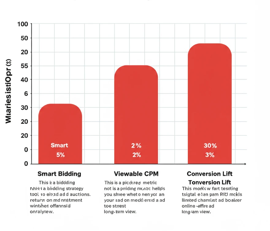 Besides attribution, what’s another method used to analyze the return on investment (ROI) for media? 2 Humorous bar chart showing marketing options (Smart Bidding, Viewable CPM, Conversion Lift) and why they're not ideal for comprehensive ROI analysis.