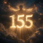 Glowing 155 Angel Number Symbolizing Change And New Beginnings.