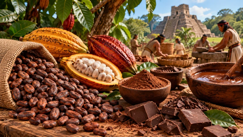 World Chocolate Day 2027: Chocolate Gifts Beyond the Usual Box 2 Cacao Pods, Cocoa Beans, And Traditional Chocolate Preparation Showing The History Of Chocolate